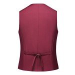 MOGU Men's Slim Fit 3-Piece Tuxedo Suit, Wine