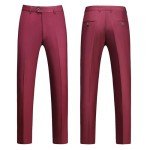 MOGU Men's Slim Fit 3-Piece Tuxedo Suit, Wine
