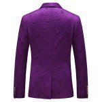 MOGU Men's Casual Slim Fit 3-Piece Suit - Purple