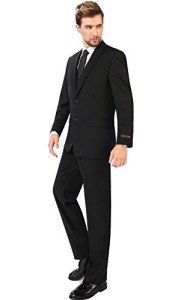 Men's 3-Piece Classic Fit Black Suit Set