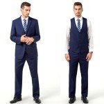 Navy Blue Slim Fit 3-Piece Men's Suit