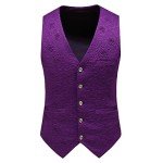 MOGU Men's Casual Slim Fit 3-Piece Suit - Purple