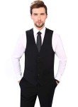 Men's 3-Piece Classic Fit Black Suit Set