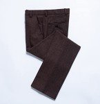 Brown Herringbone 3-Piece Men's Suit Set