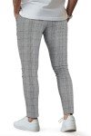 Men's Slim Fit Plaid Chinos Dress Pants - Grey