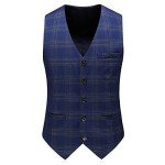 Men's Blue Plaid Double Breasted Suit Set