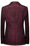 Burgundy Floral 3-Piece Slim Fit Tuxedo Suit