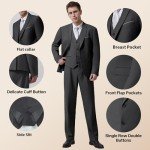 Girspt Slim Fit 3-Piece Men's Tuxedo Suit