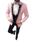 Light Pink Slim Fit 3-Piece Men's Suit