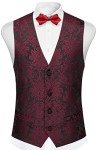 Burgundy Floral 3-Piece Slim Fit Tuxedo Suit