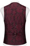 Burgundy Floral 3-Piece Slim Fit Tuxedo Suit