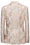 Slim Fit 3-Piece Floral Tuxedo Suit Set - Pink