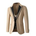 Light Pink Slim Fit 3-Piece Men's Suit