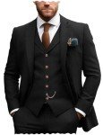 Classic Men's 3 Piece Tweed Suit – Grey
