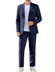 COOFANDY Men's Classic Fit Blazer Suit Set