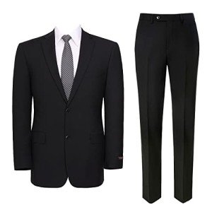 Teemlanny Men's Classic Fit Suit Set - Black