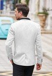 Men's Floral Slim Fit Tuxedo Jacket - White