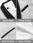 Men's Floral Slim Fit Tuxedo Jacket - White