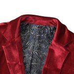 Men's Slim Fit Red Velvet Tuxedo Blazer