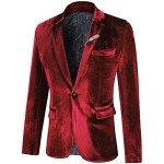 Men's Slim Fit Red Velvet Tuxedo Blazer