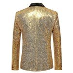 Men's Gold Sequin Tuxedo Blazer Jacket