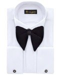 Men's White Wing Collar Tuxedo Shirt Set