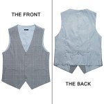HISDERN Men's Slim Fit Plaid Suit Vest