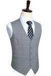 HISDERN Men's Slim Fit Plaid Suit Vest