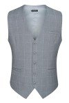 HISDERN Men's Slim Fit Plaid Suit Vest