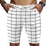 Men's Slim Fit Stretchy Plaid Chino Shorts