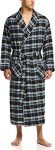 CQR Lightweight Cotton Flannel Plaid Lounge Robe