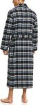 CQR Lightweight Cotton Flannel Plaid Lounge Robe