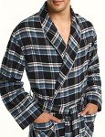 CQR Lightweight Cotton Flannel Plaid Lounge Robe