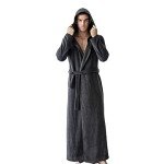 Men’s Dark Grey MicroFleece Hooded Robe, Large