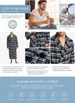 CQR Lightweight Cotton Flannel Plaid Lounge Robe