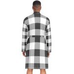 Men's Large V-Neck Plaid Bathrobe and Sleep Shirt