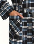 CQR Lightweight Cotton Flannel Plaid Lounge Robe