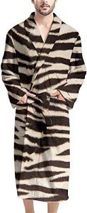Seanative Men's Extra Long Yellow Zebra Bathrobe