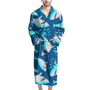 Ocean Shark Blue Kimono Robe for Men