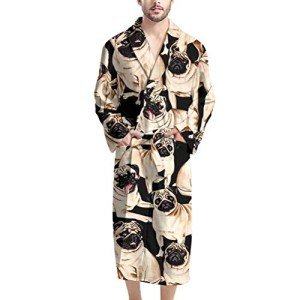 Men's Warm Kimono Bathrobe with Pockets