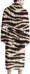 Seanative Men's Extra Long Yellow Zebra Bathrobe