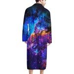 Men's Warm Kimono Robe with Pockets - Galaxy