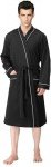 Men's Black Cotton Knit Bathrobe by NY Threads