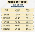 Men's Black Cotton Knit Bathrobe by NY Threads