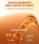 Men's Hooded Plush Fleece Bathrobe - Red