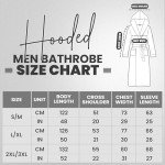 Men's Plush Hooded Fleece Bathrobe - Black