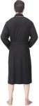 Men's Black Cotton Knit Bathrobe by NY Threads