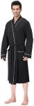 Men's Black Cotton Knit Bathrobe by NY Threads