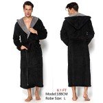 Men's Black Hooded Soft Spa Bathrobe (L)