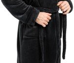 NY Threads Men's Shawl Collar Fleece Bathrobe